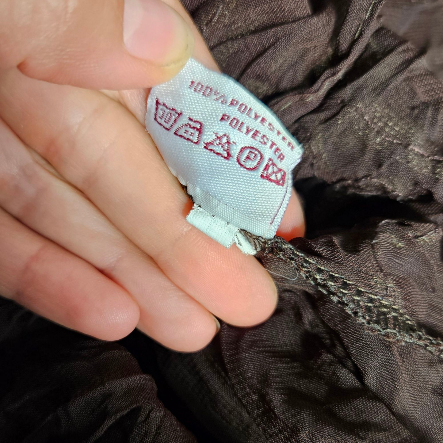 Embroidered brown voile blouse