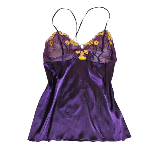 Purple satin and lace camisole