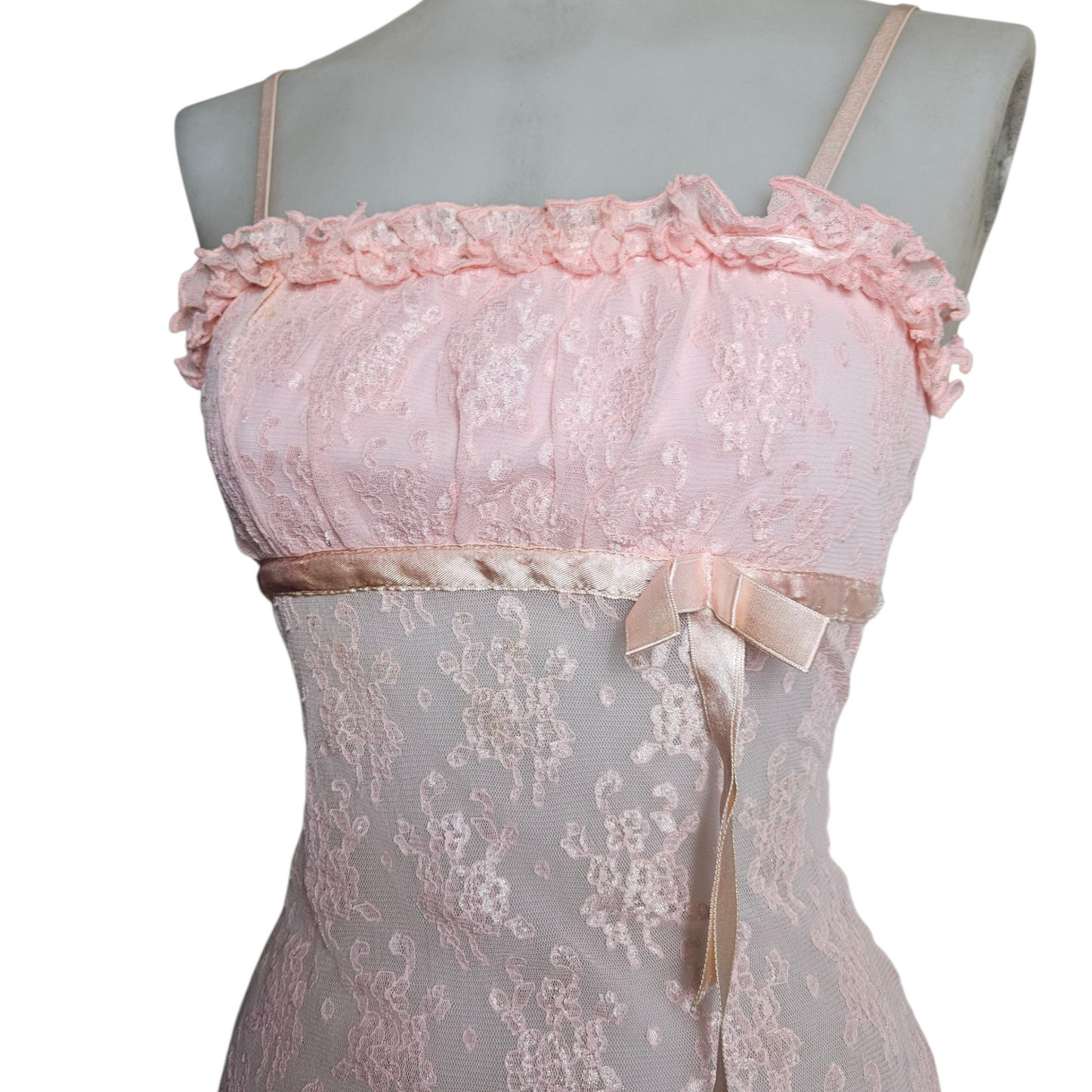 Asymmetrical pink lace top