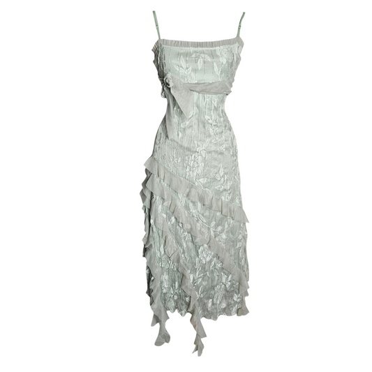 Robe en dentelle sauge et son Boléro