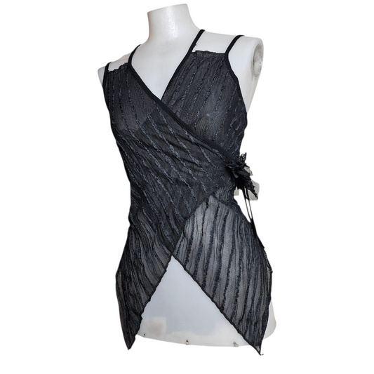 Wrap-over voile top