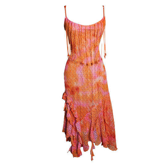 Robe en dentelle à franges perlées