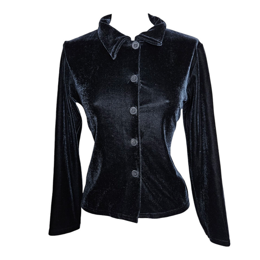 Surchemise noire en velours ras