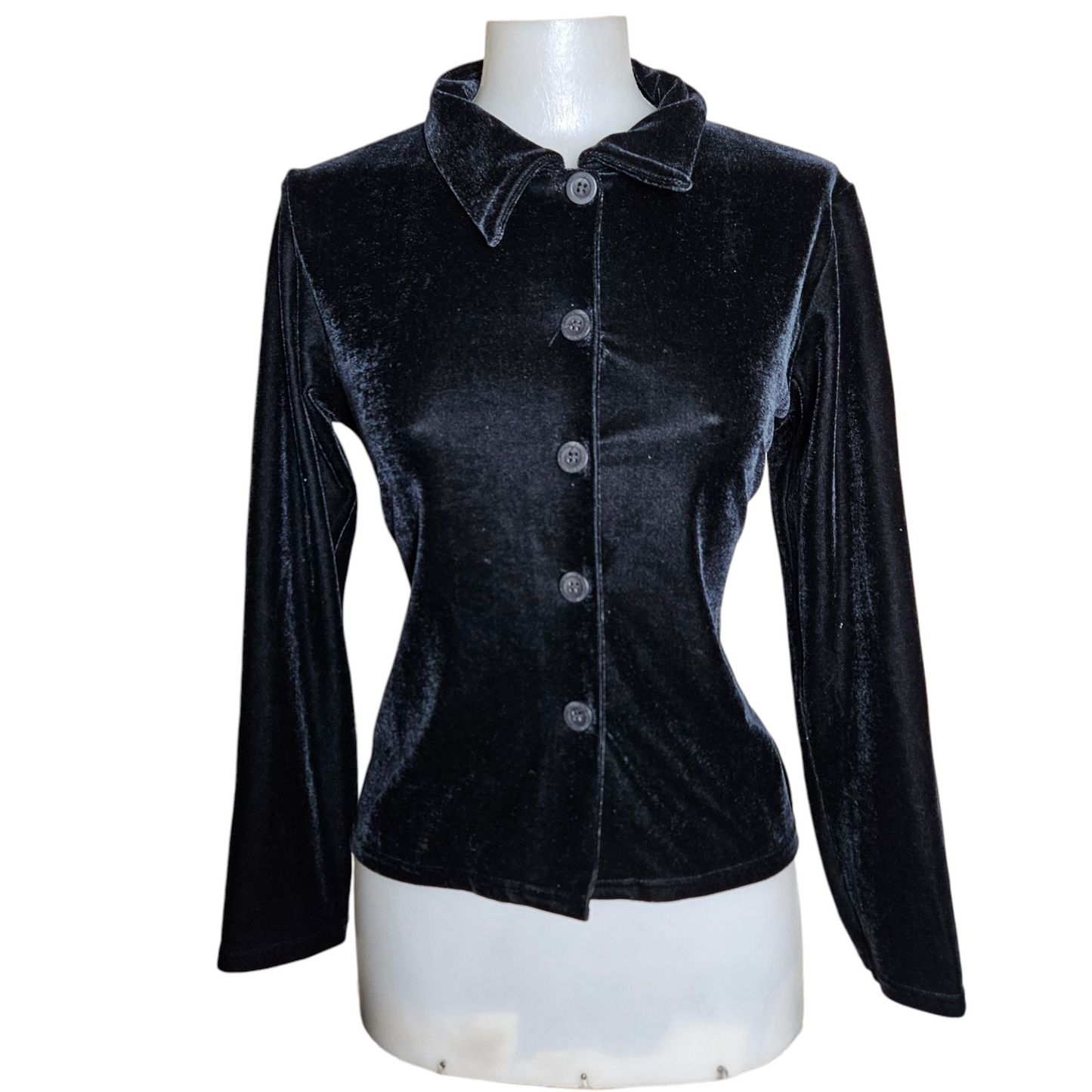 Surchemise noire en velours ras