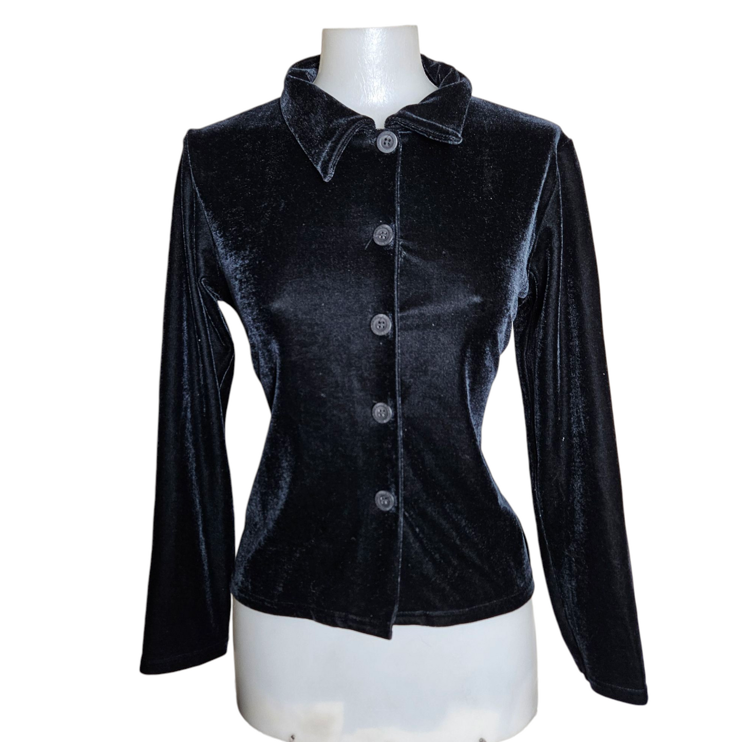Surchemise noire en velours ras