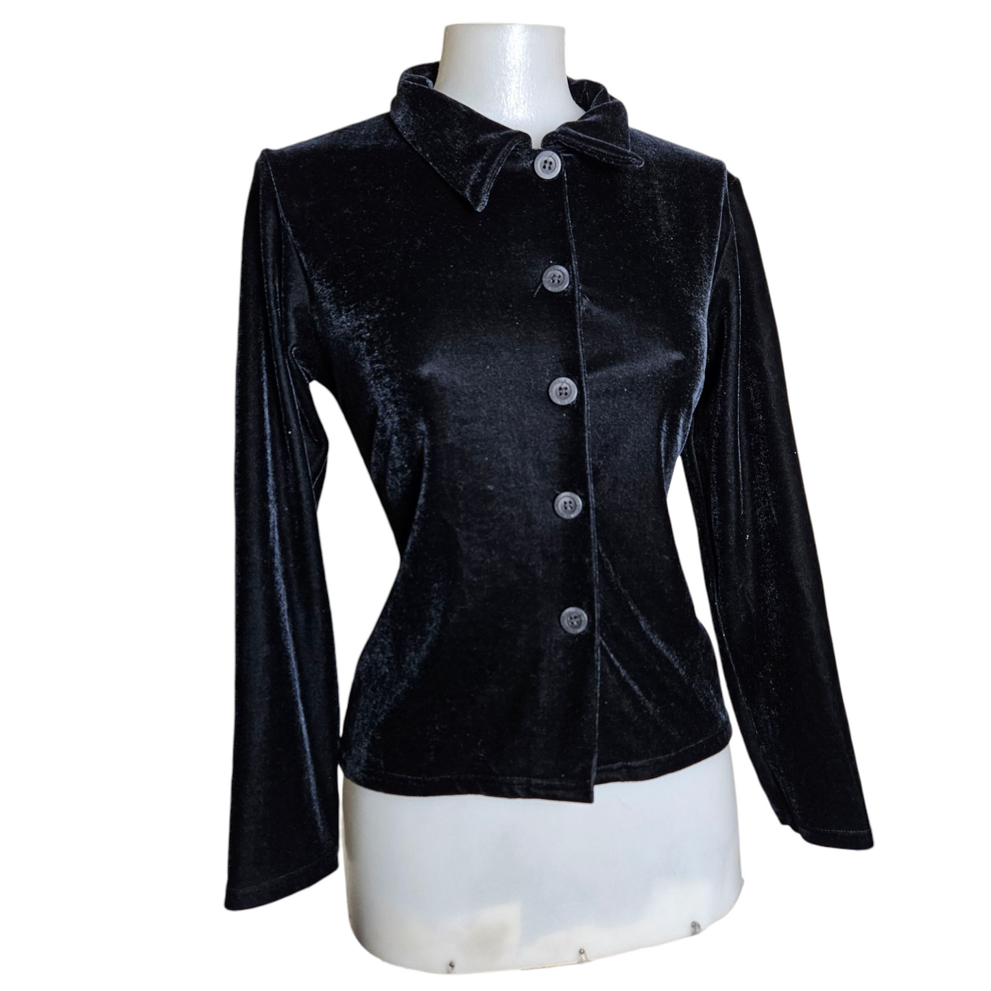 Surchemise noire en velours ras