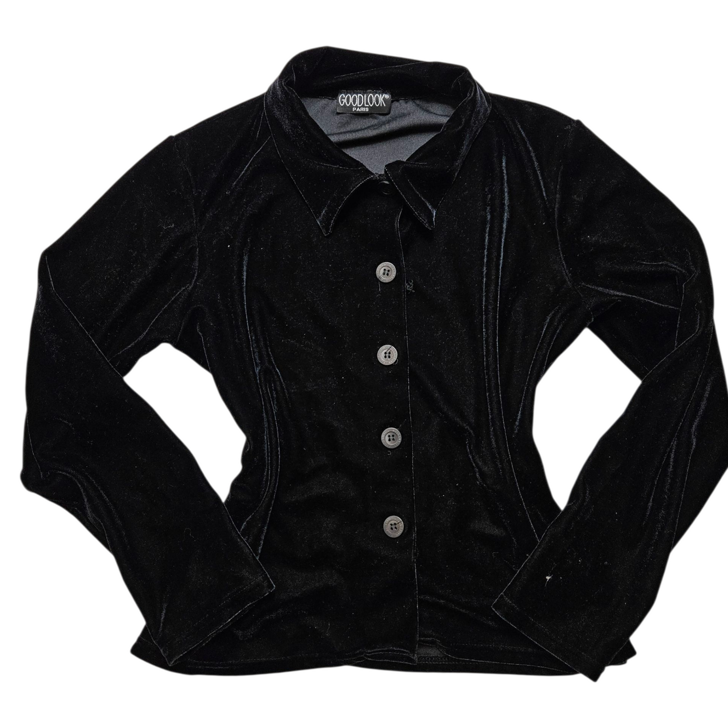 Surchemise noire en velours ras