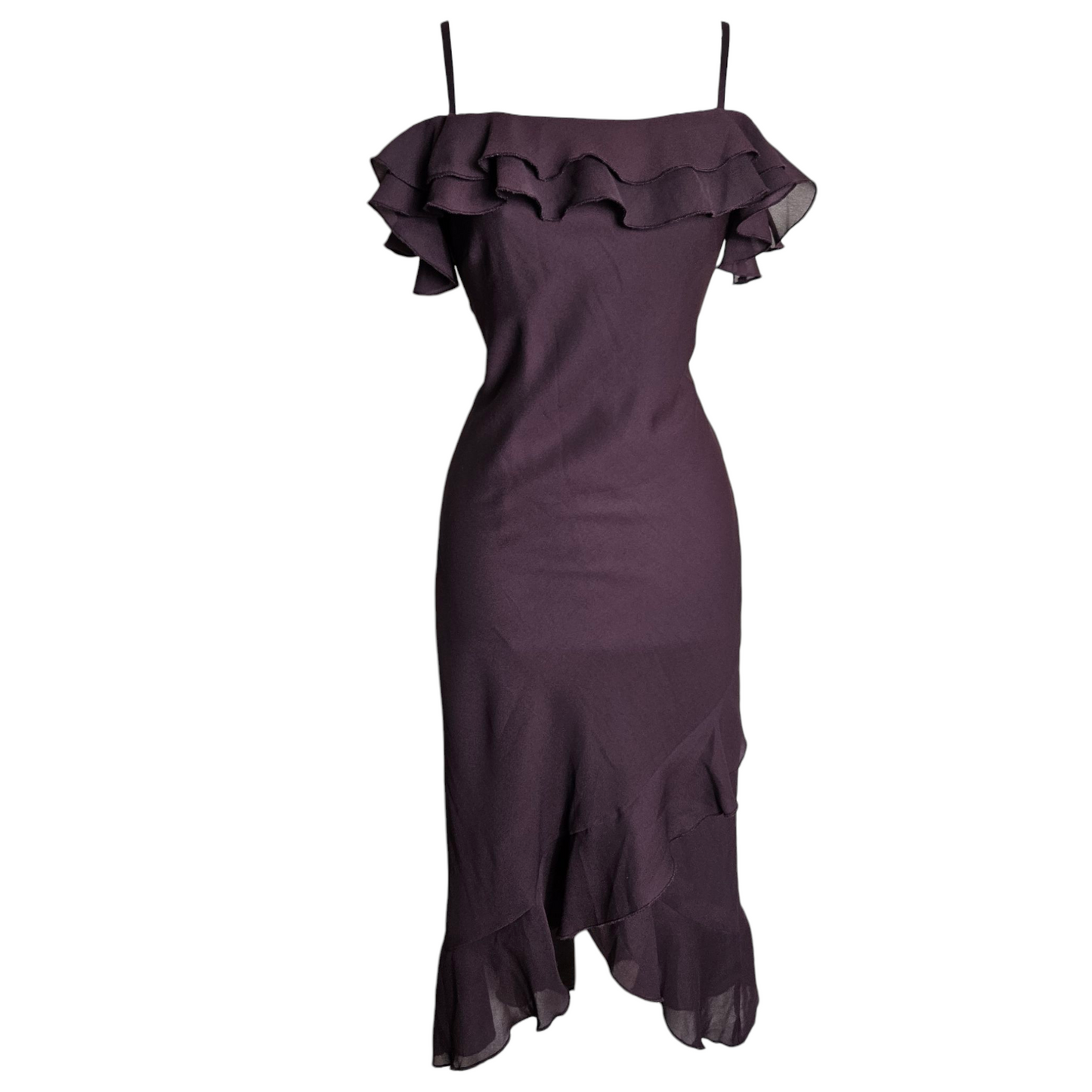 Robe en voile à volants