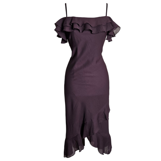 Robe en voile à volants