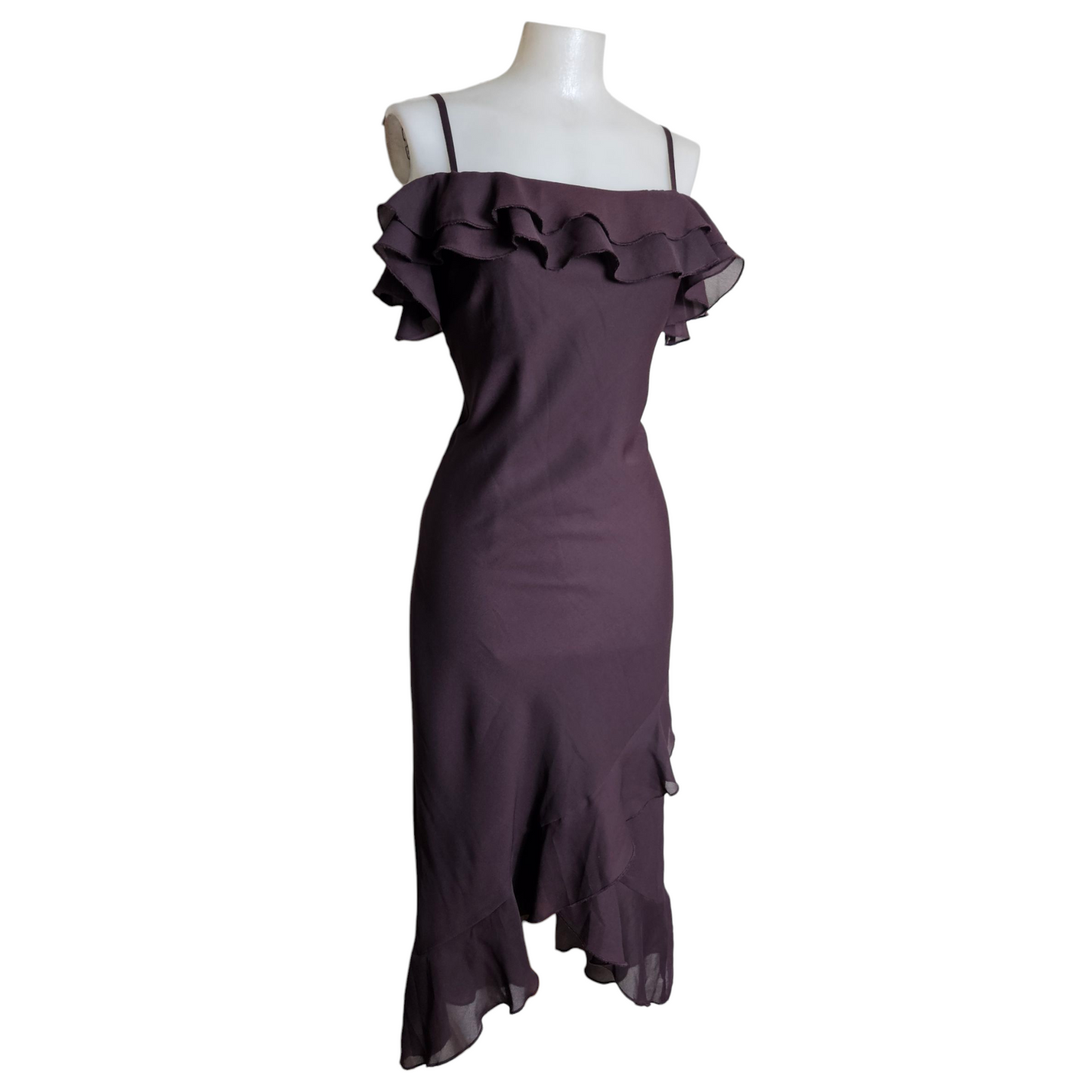 Robe en voile à volants