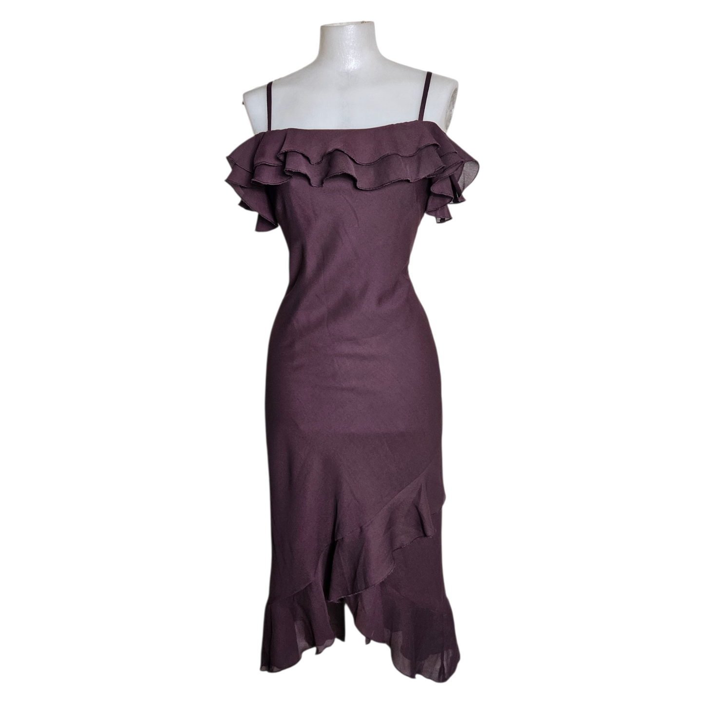 Robe en voile à volants