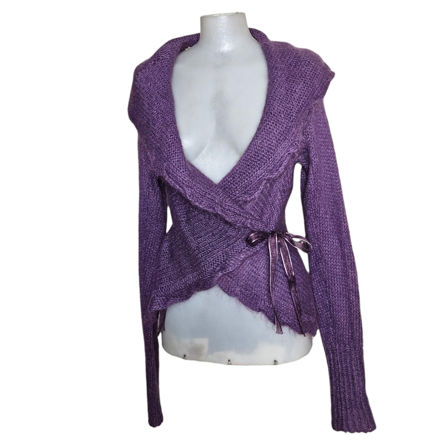 Purple wrap cardigan