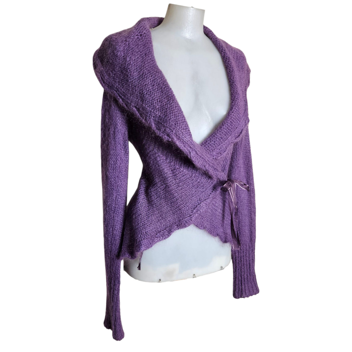 Purple wrap cardigan