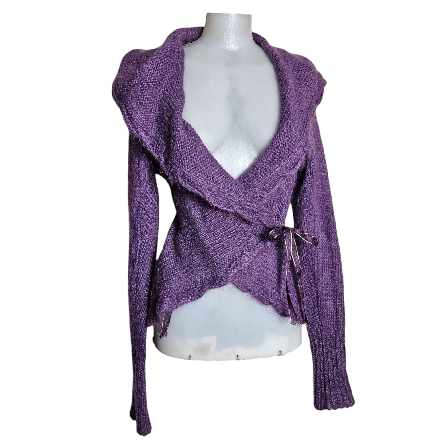 Purple wrap cardigan
