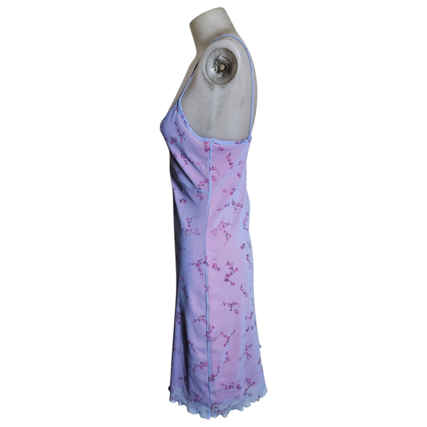 Floral voile dress in pink and lilac tones