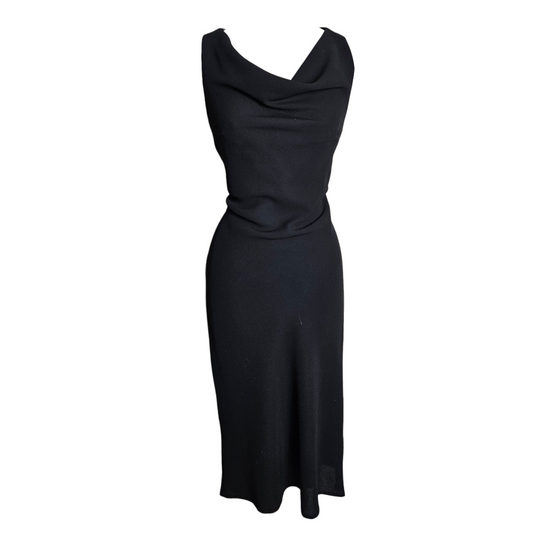 Black cowl neck dress