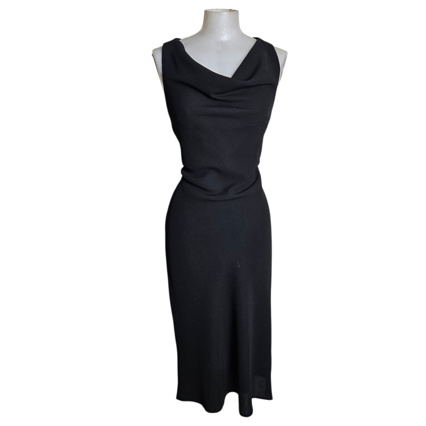 Black cowl neck dress