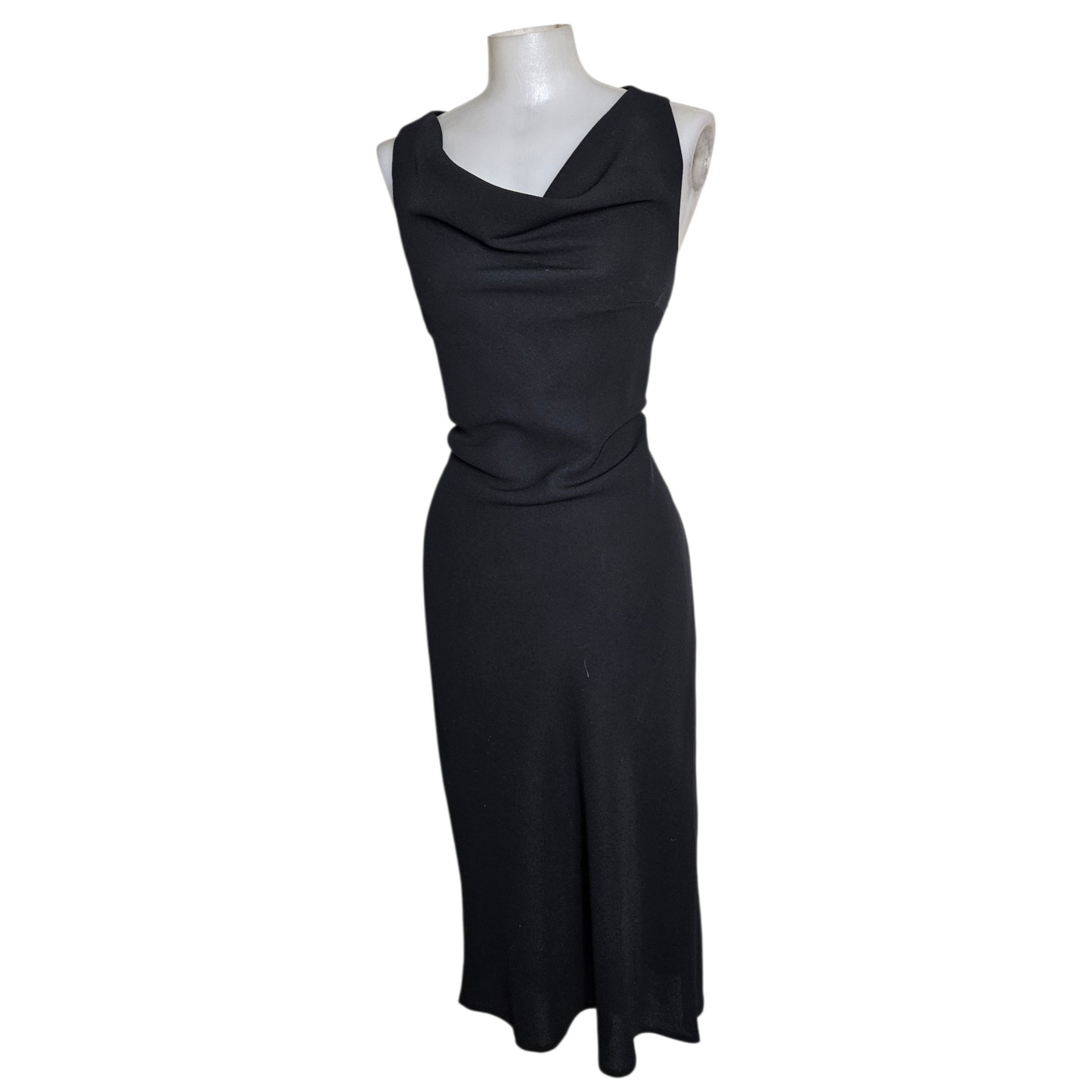 Black cowl neck dress