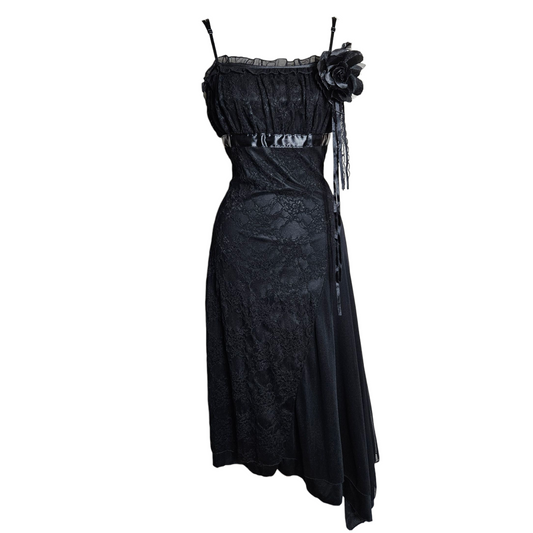 Asymmetrical dress with lace
