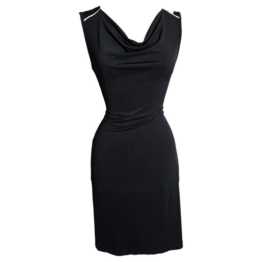 Black cowl neck dress