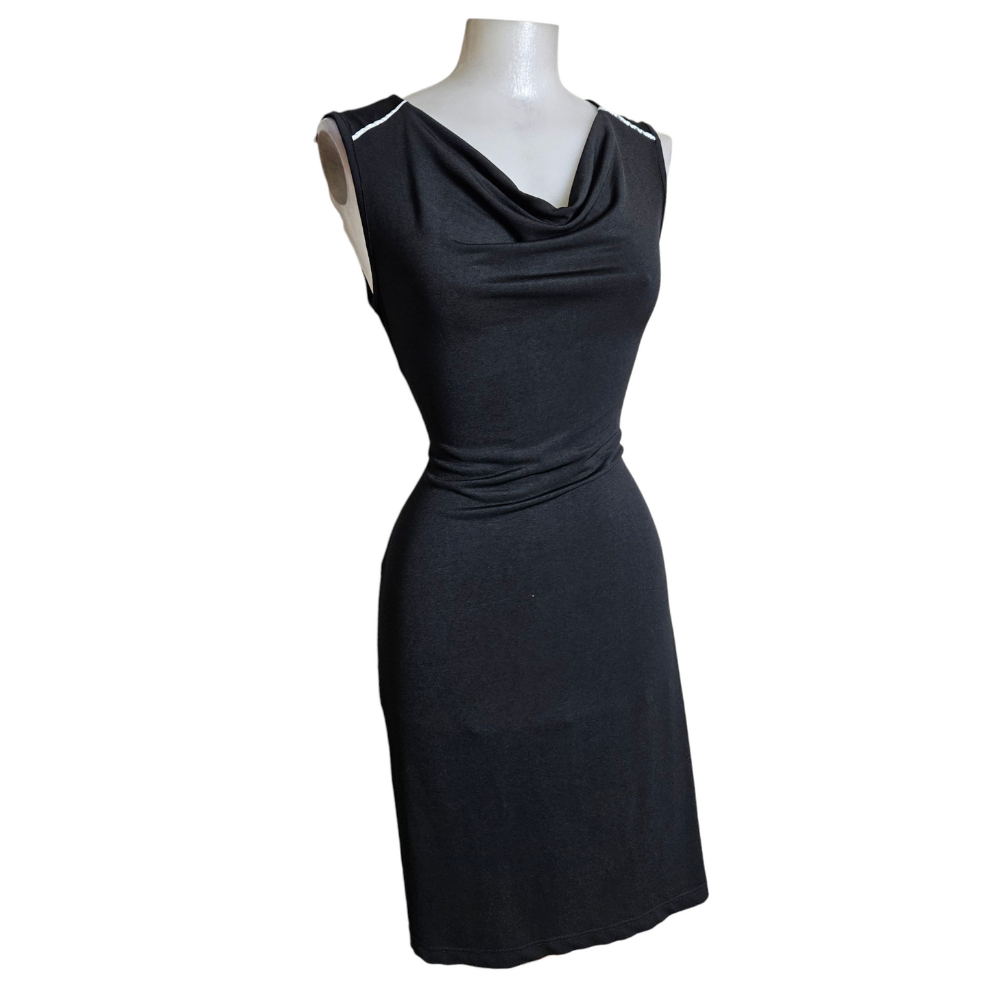 Black cowl neck dress