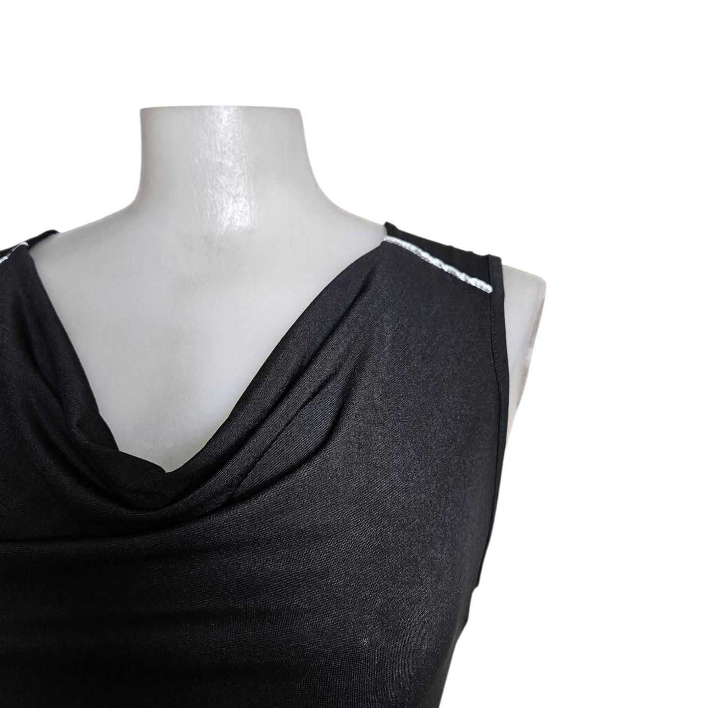 Black cowl neck dress