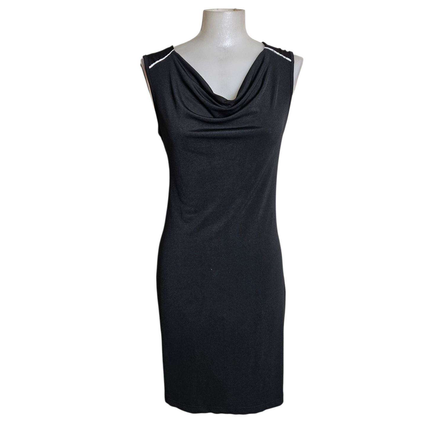 Black cowl neck dress