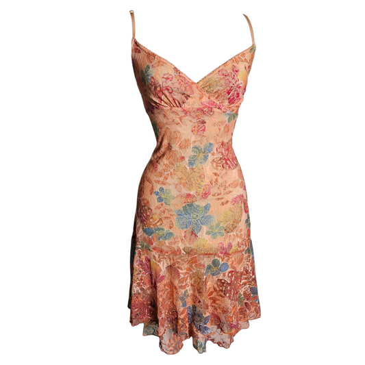 Short orange lace dress