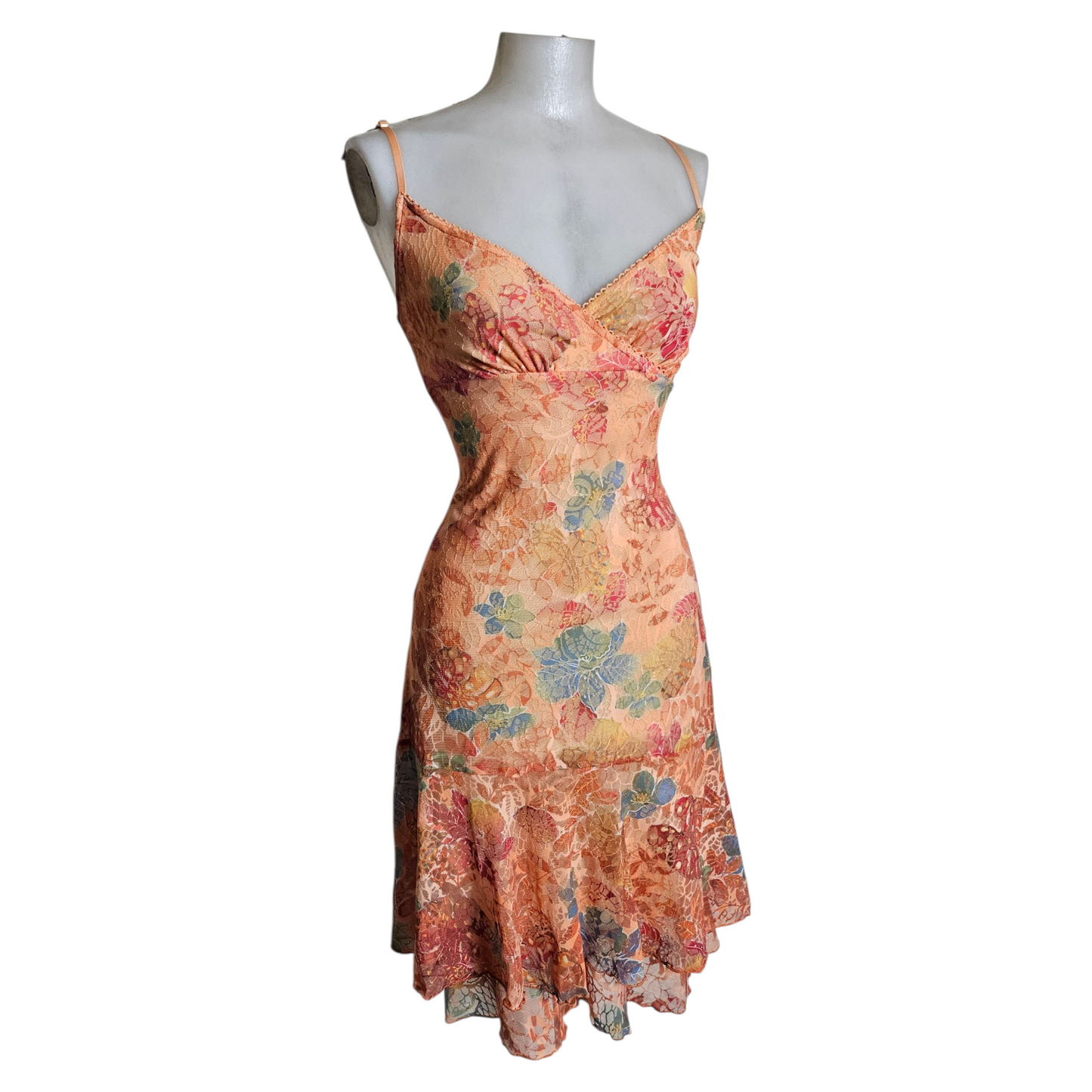 Short orange lace dress