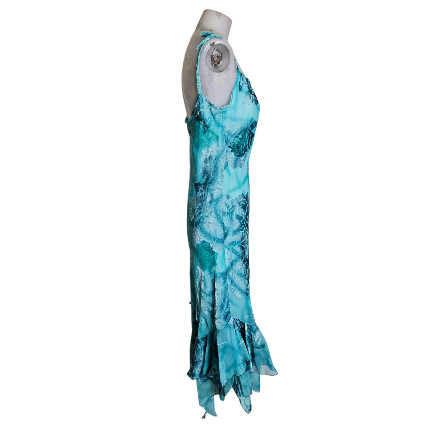 Blue floral voile dress