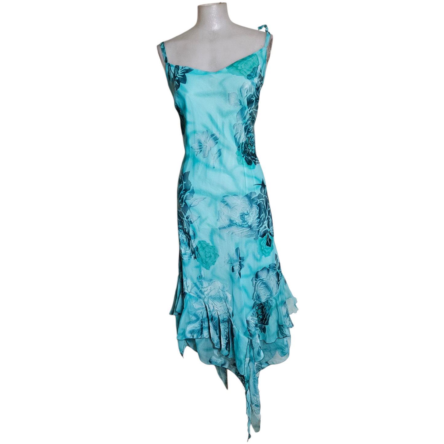 Blue floral voile dress