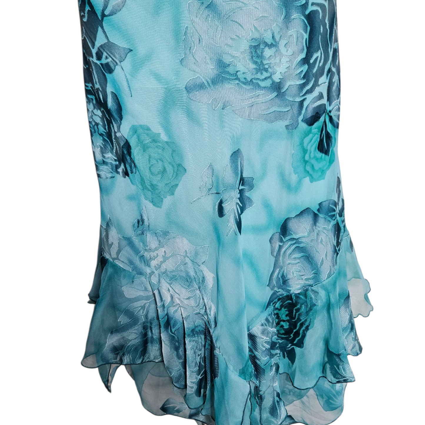 Blue floral voile dress