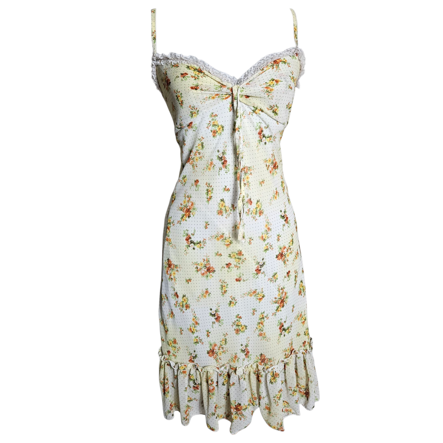 Light voile dress with floral pattern