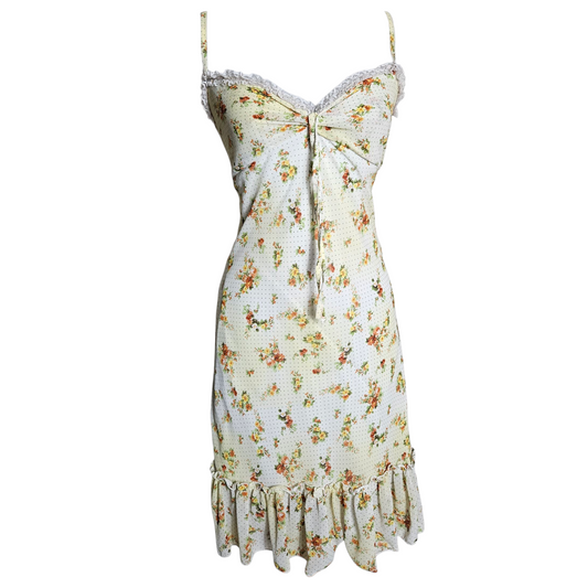 Light voile dress with floral pattern