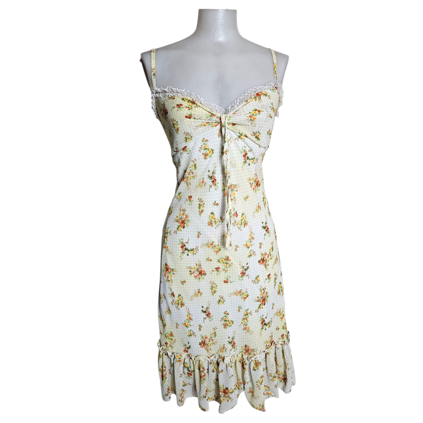 Light voile dress with floral pattern