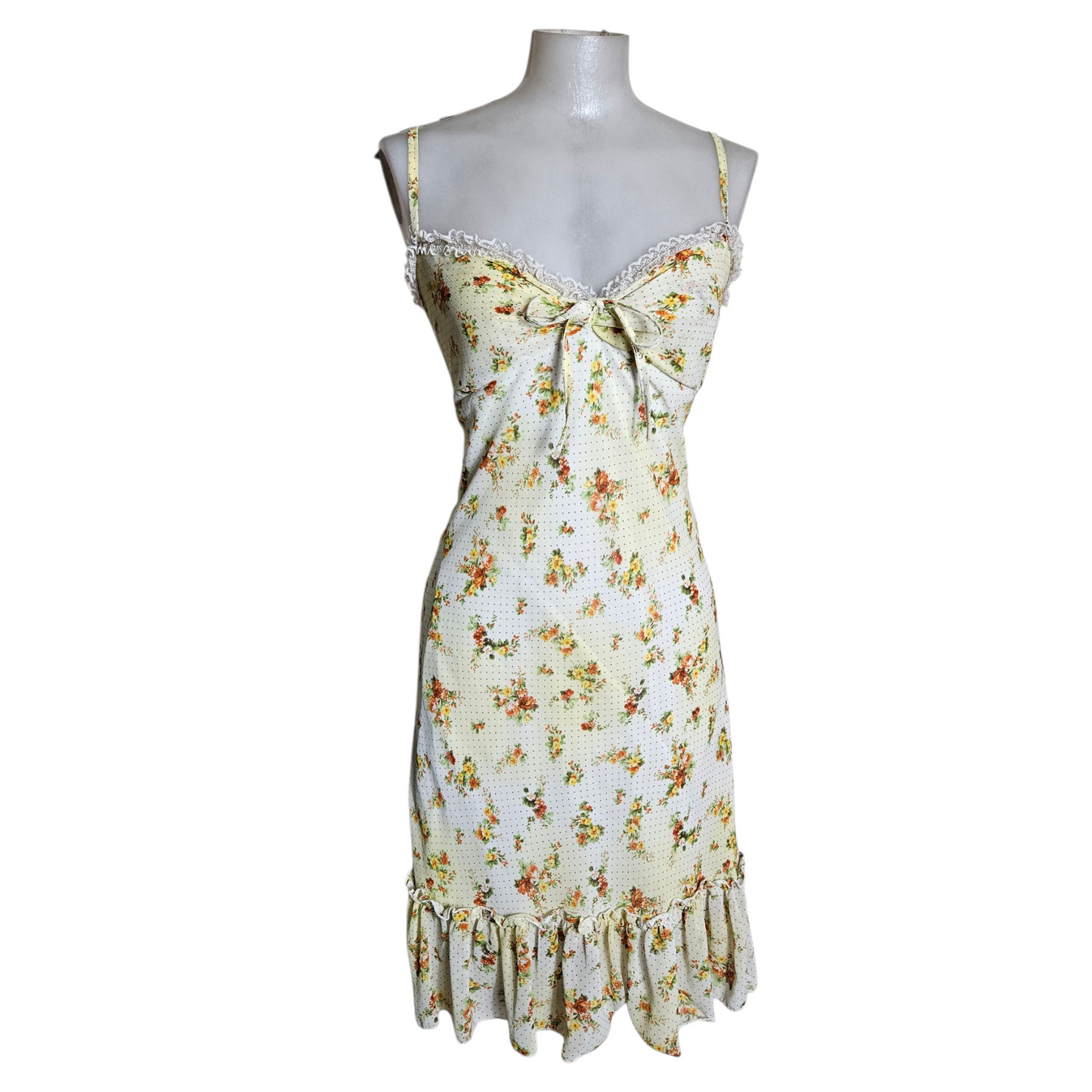Light voile dress with floral pattern