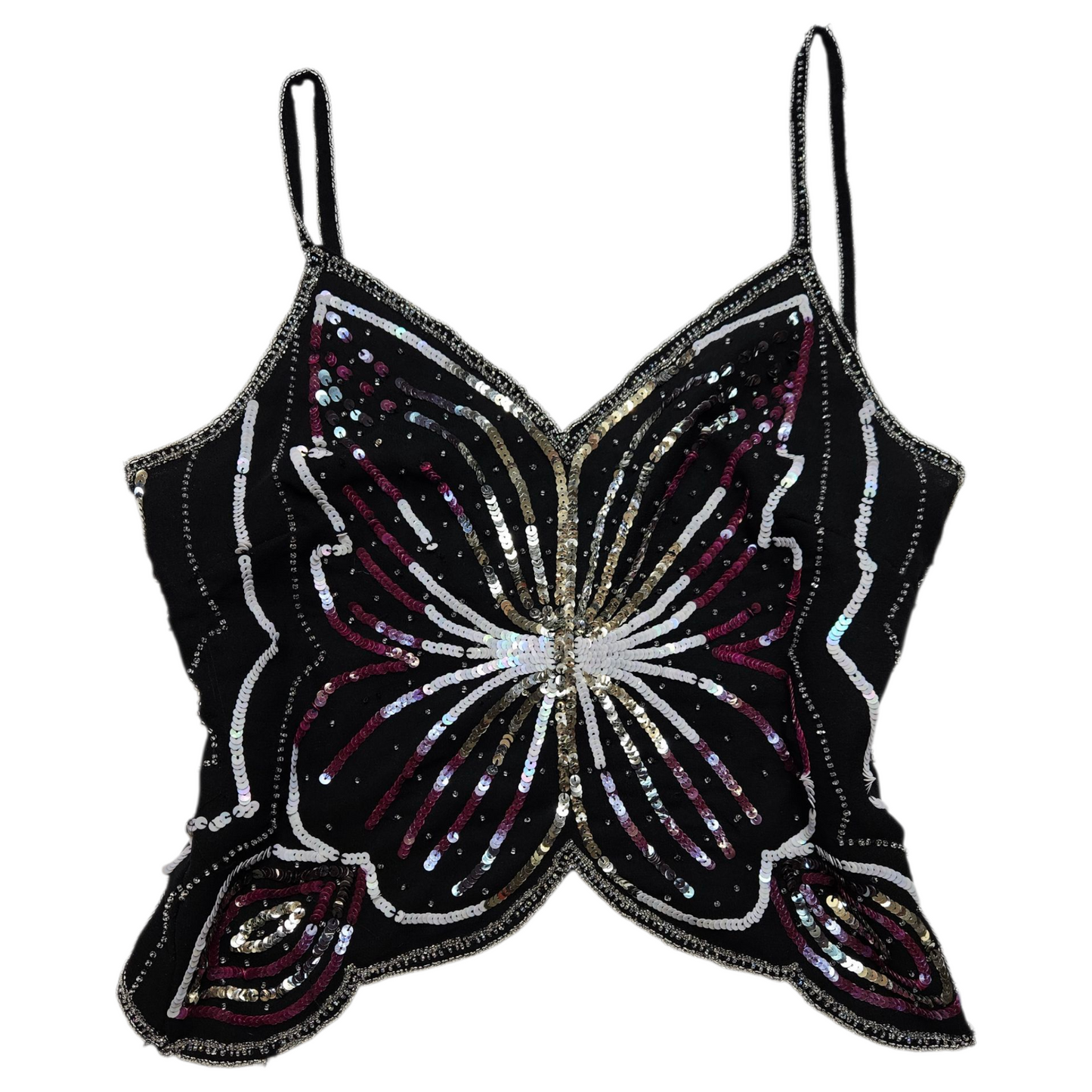 Haut dos nu en forme de papillon noir