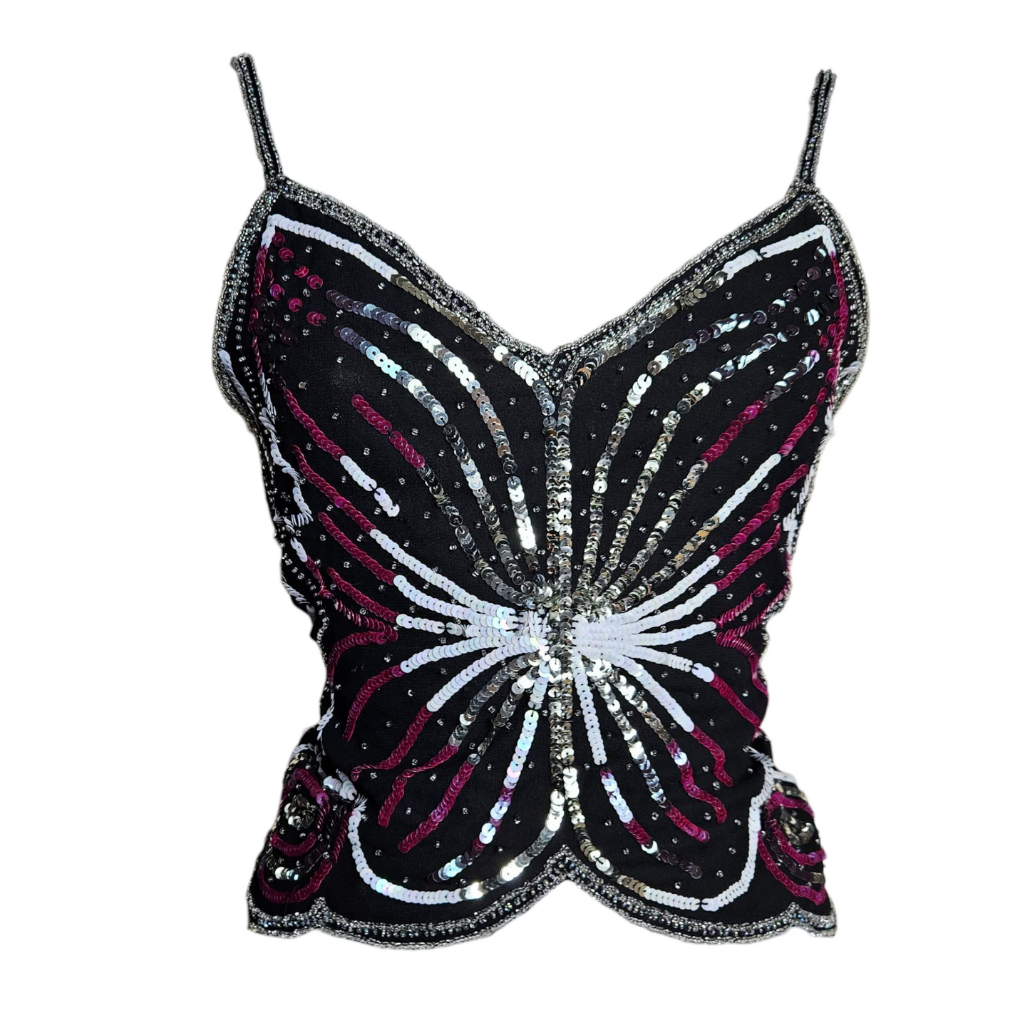 Haut dos nu en forme de papillon noir