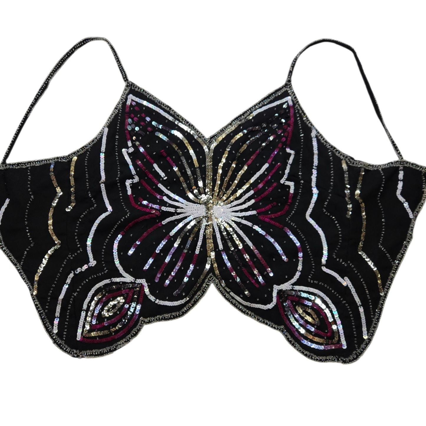 Haut dos nu en forme de papillon noir