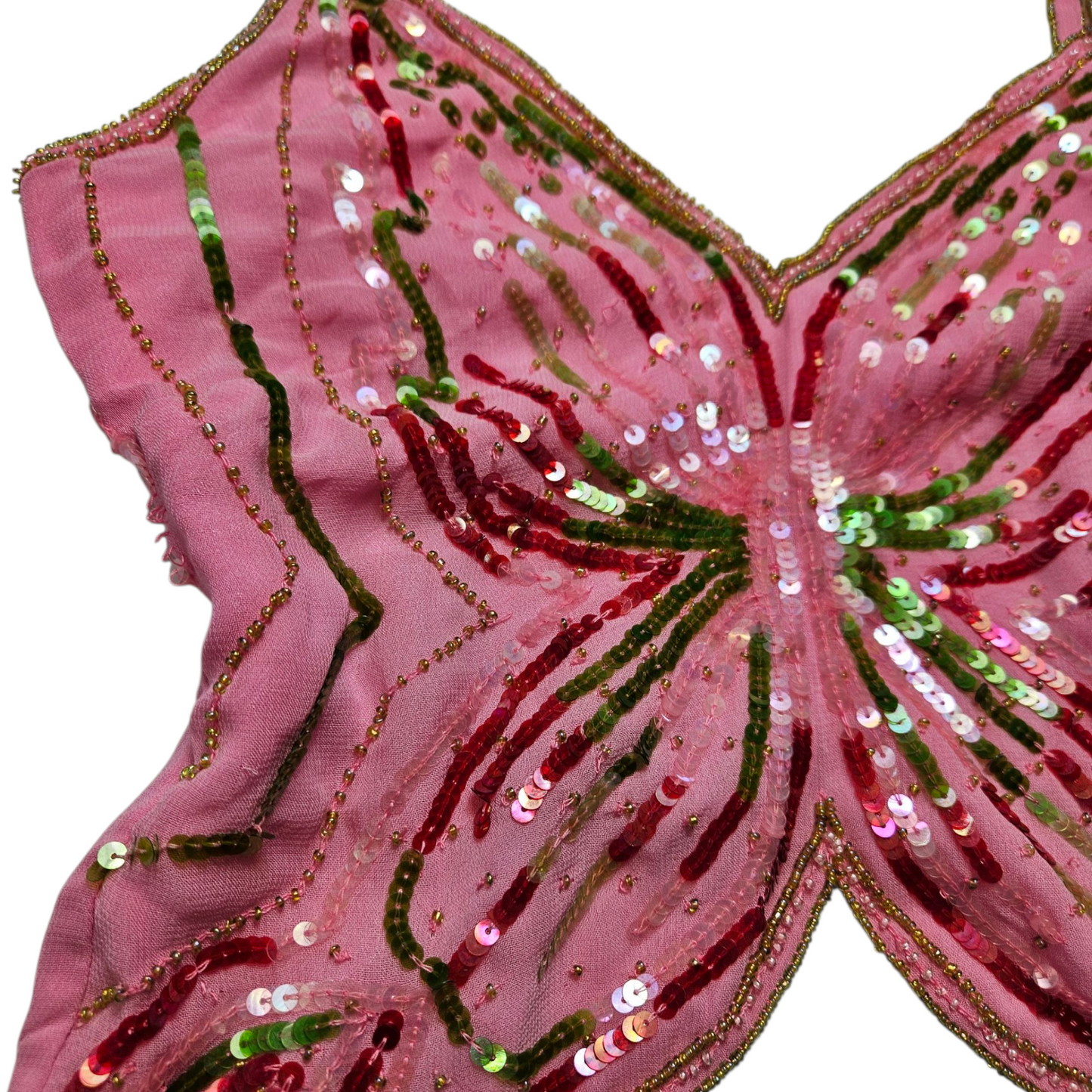 Haut dos nu en forme de papillon rose