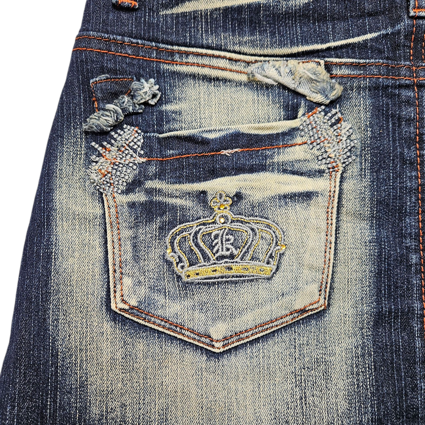 Mini jupe en denim délavée