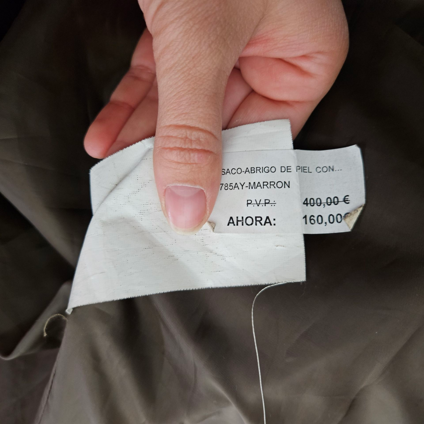 Deadstock leather trench coat with tag