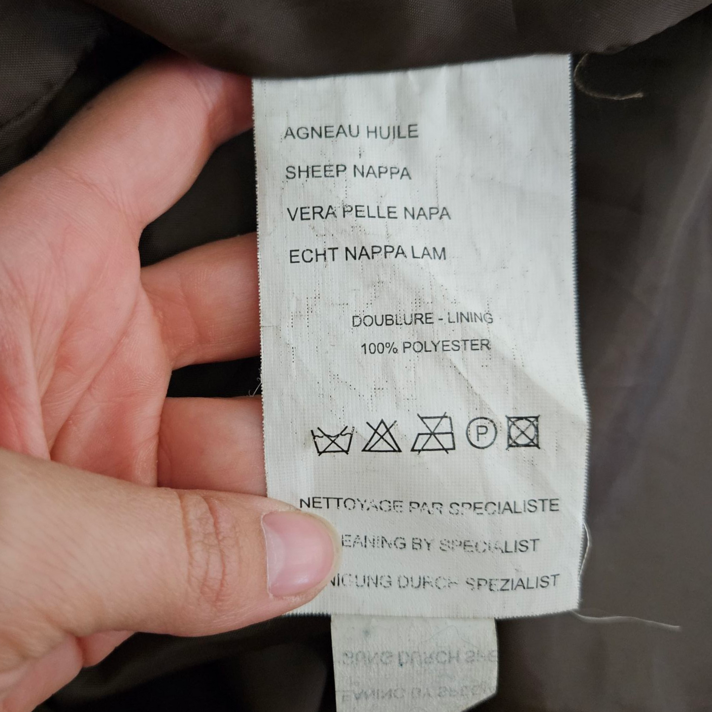 Deadstock leather trench coat with tag