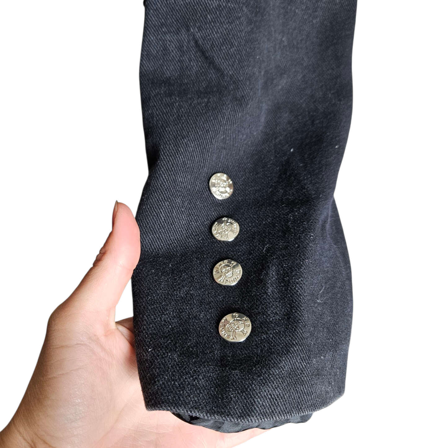 Black denim jacket with lacing
