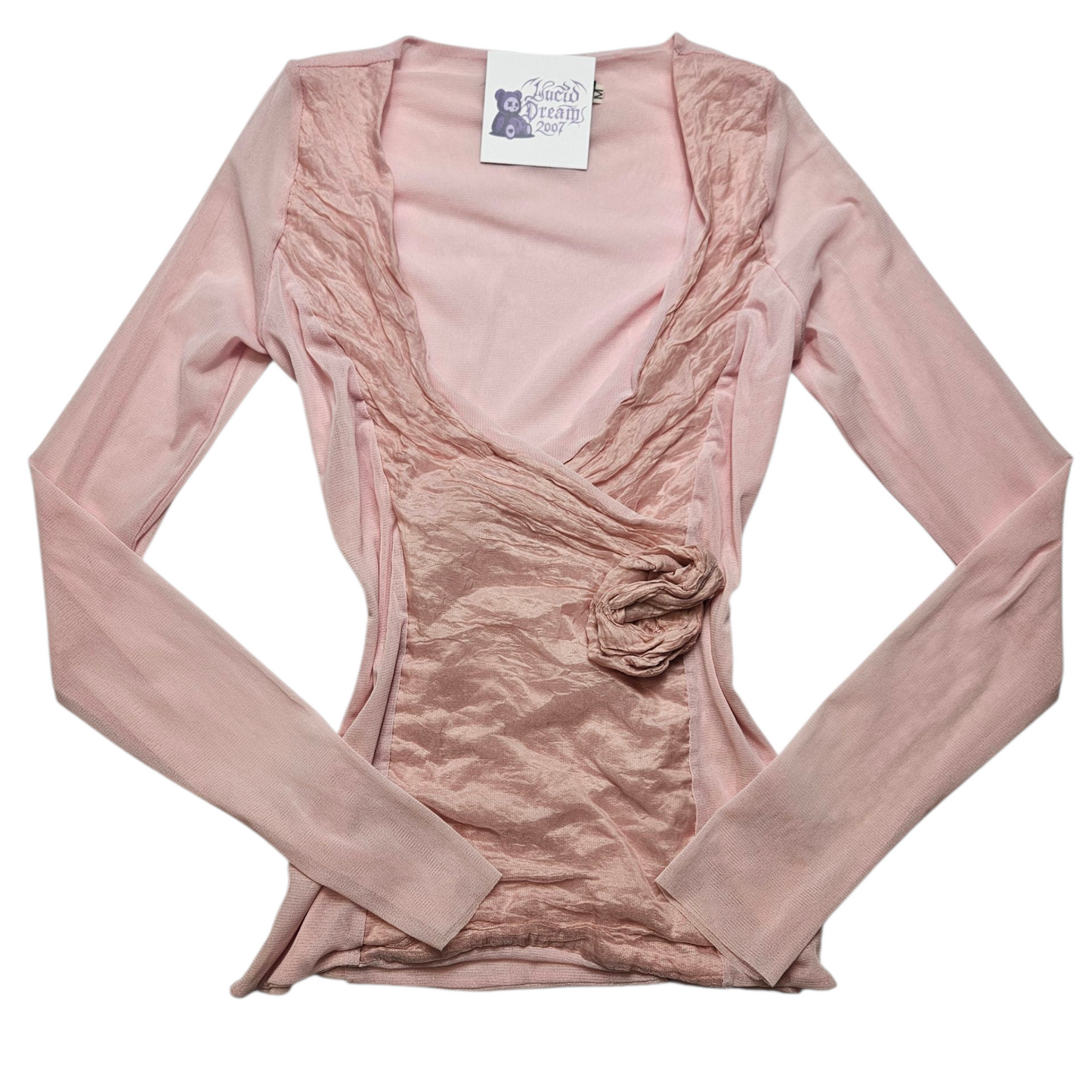 Powder pink two-material top