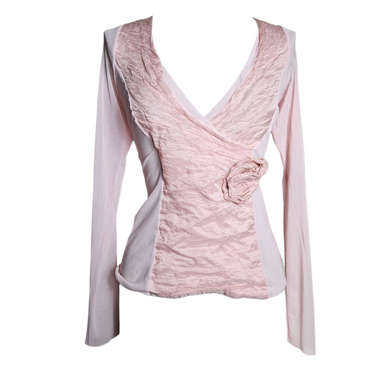 Powder pink two-material top