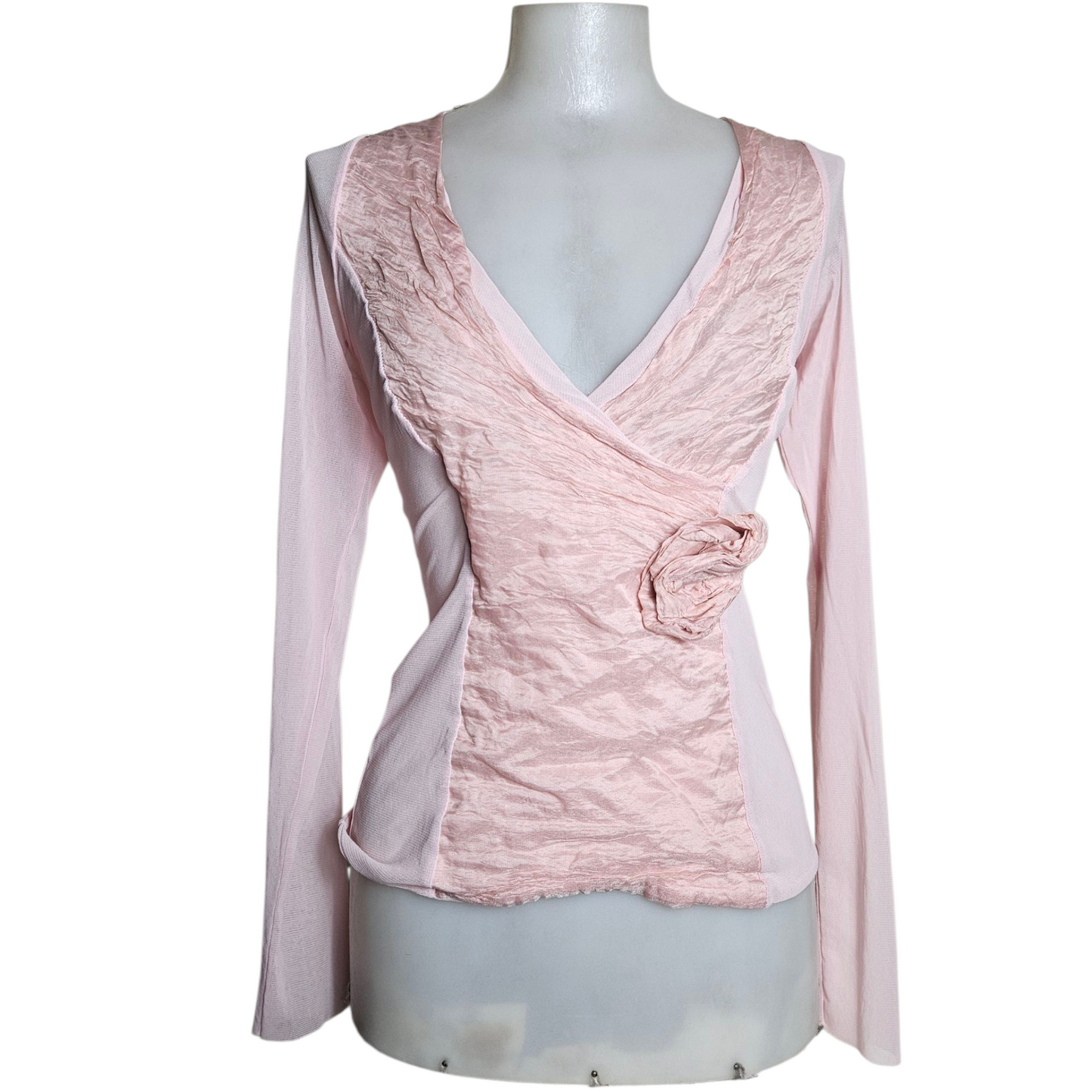 Powder pink two-material top