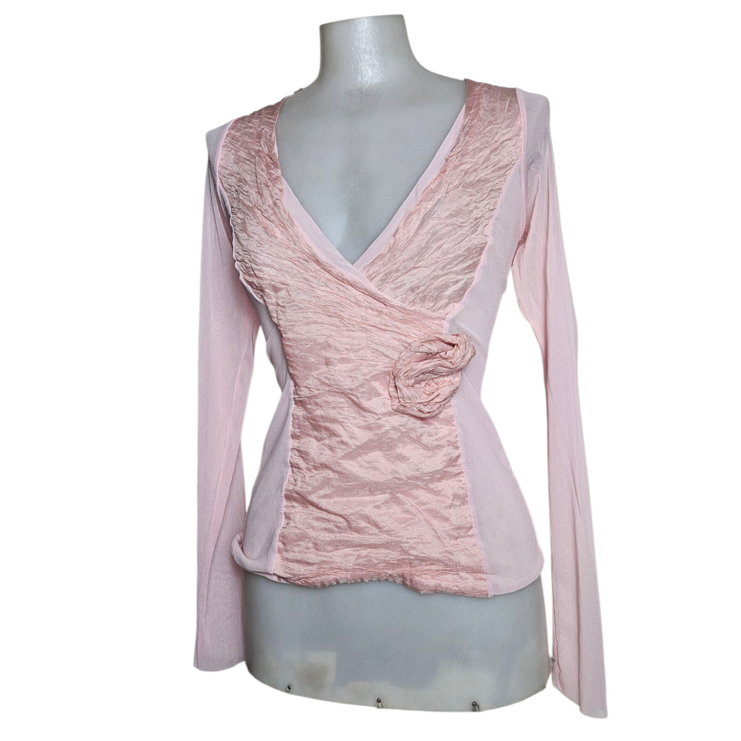Powder pink two-material top