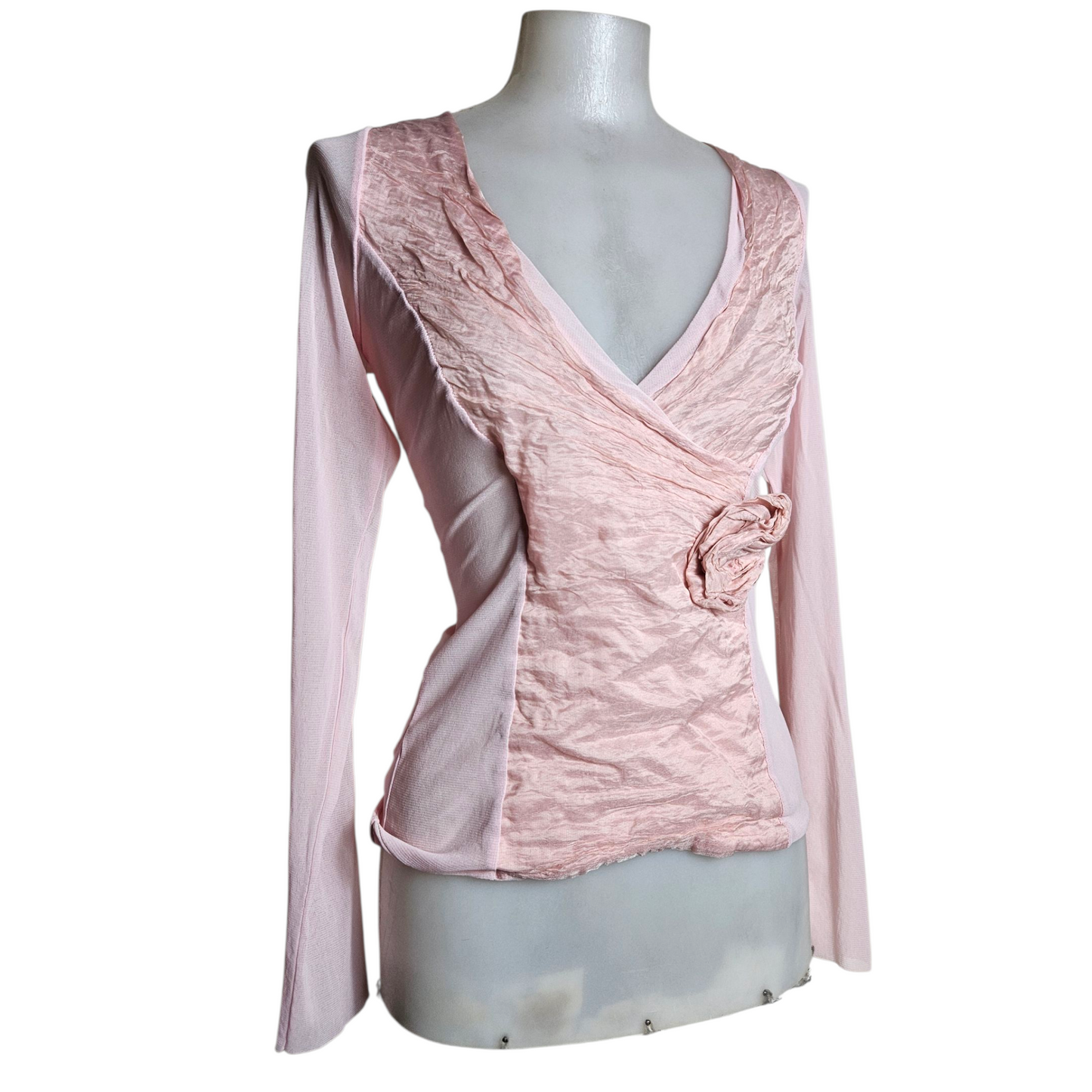 Powder pink two-material top