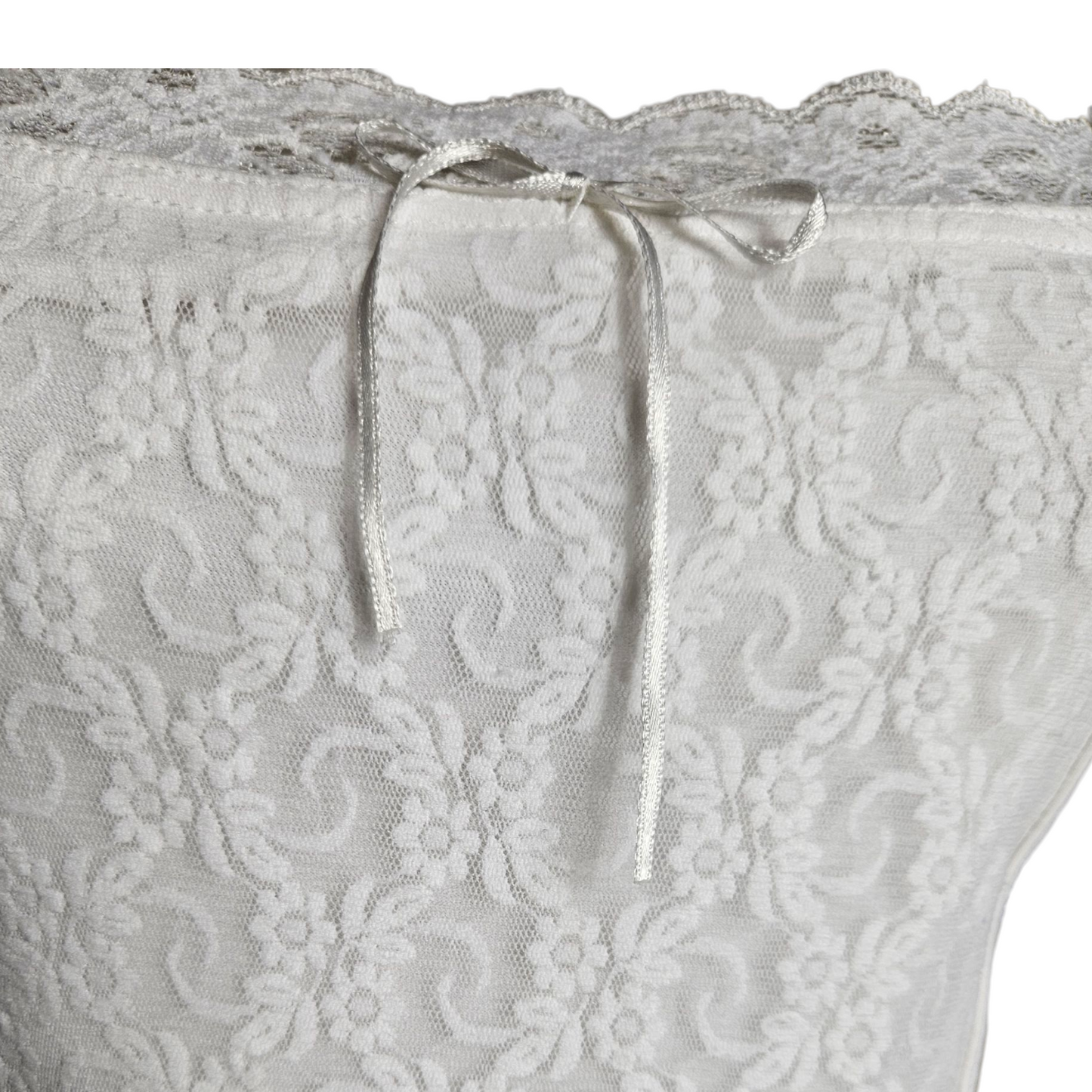 White square neck top with lace